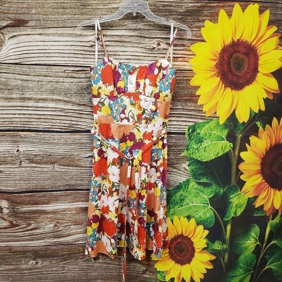 "A.P.N.Y" Woman's strappy dress size : 8 multicolored floral NWT - Picture 1 of 7